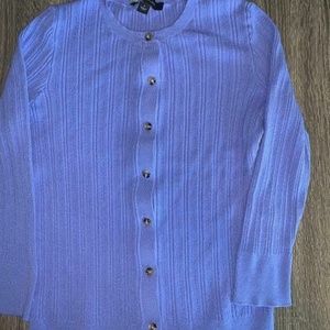 Ann Taylor Women's Blue Button Textured Cardigan